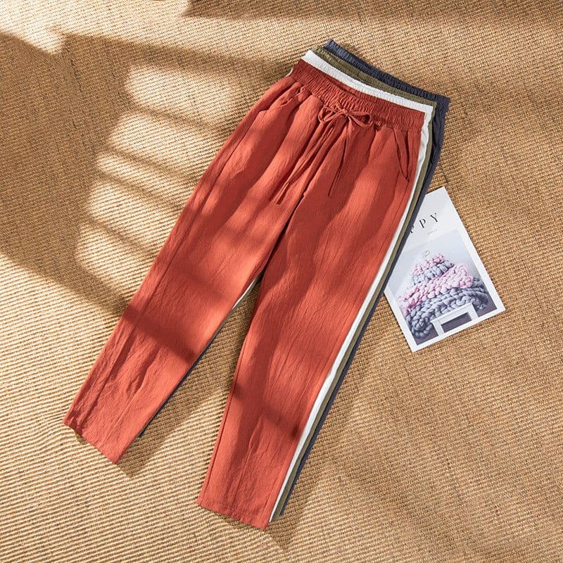 image-Women's Cotton Harem Pants XXL Rose Powder