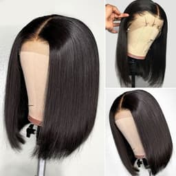 image-Fengzhiyuan Short Straight Hair Wig F009 Orange Bob