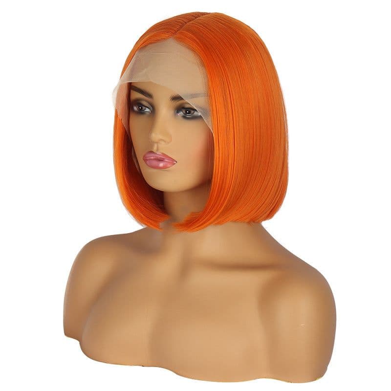 image-Fengzhiyuan Short Straight Hair Wig F009 Orange Bob