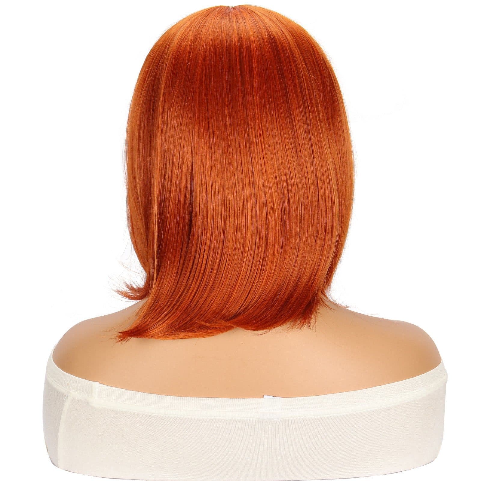 image-Fengzhiyuan Short Straight Hair Wig F009 Orange Bob