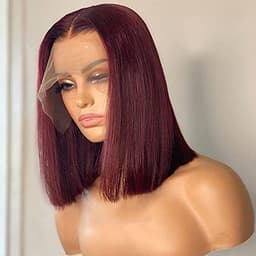 image-Fengzhiyuan Short Straight Hair Wig F009 Orange Bob