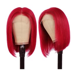 image-Fengzhiyuan Short Straight Hair Wig F009 Orange Bob