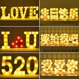 image-LED Letter Lamp String Lights, Warm White