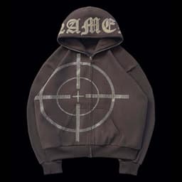 image-Khaki Hooded Fleece Zip Cardigan with Diamond Embroidery