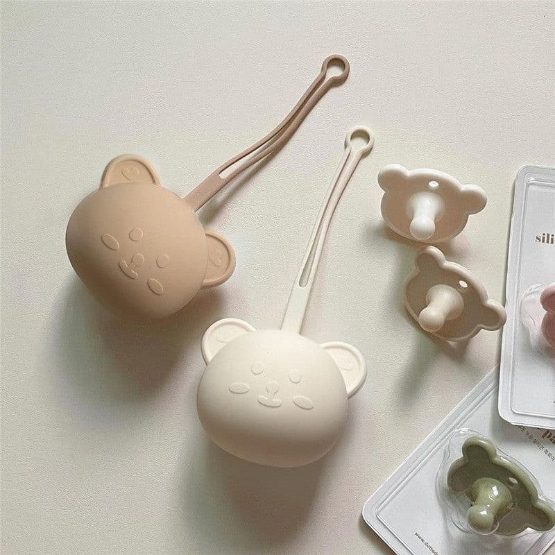 image-Baby Pacifier Storage Box, Silicone, 0-3 Years