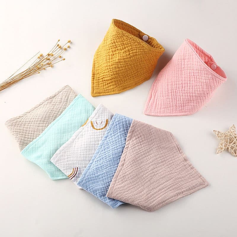 image-Baby Cotton Gauze Triangle Bib