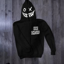 image-Black Polyester Hooded Zip Cardigan