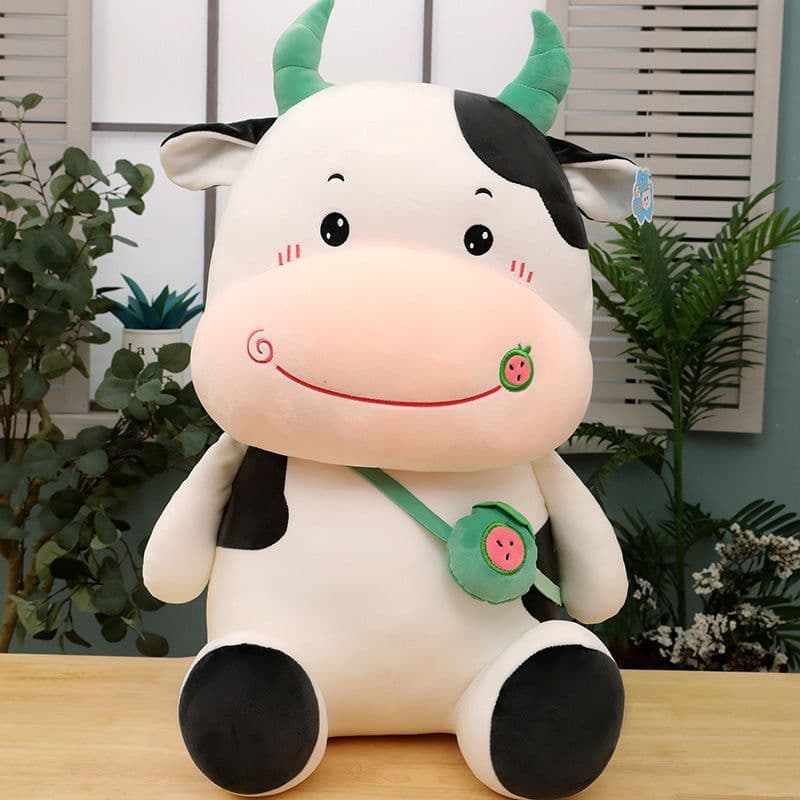 image-Creative Fruit Cow Plush Toy Backpack