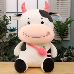 image-Creative Fruit Cow Plush Toy Backpack