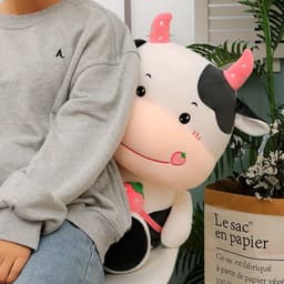 image-Creative Fruit Cow Plush Toy Backpack