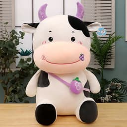 image-Creative Fruit Cow Plush Toy Backpack