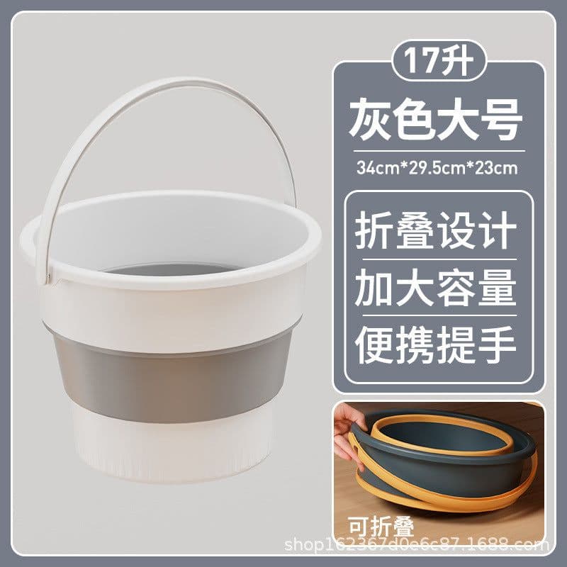 image-Folding Fishing Bucket Portable Plastic