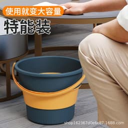 image-Folding Fishing Bucket Portable Plastic