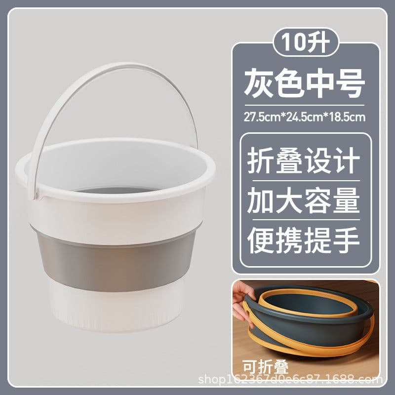 image-Folding Fishing Bucket Portable Plastic