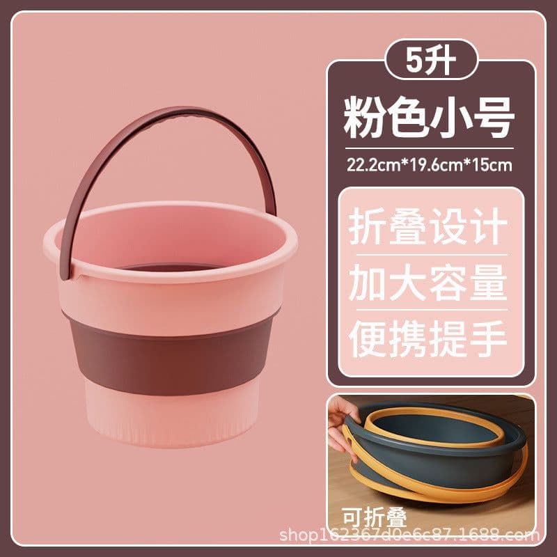 image-Folding Fishing Bucket Portable Plastic