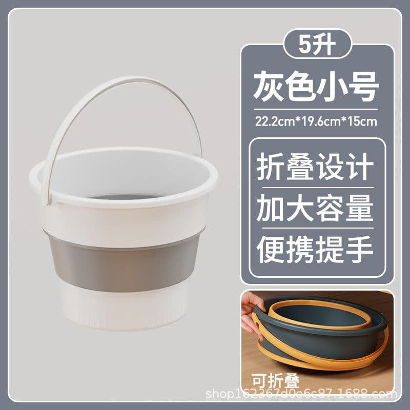 image-Folding Fishing Bucket Portable Plastic