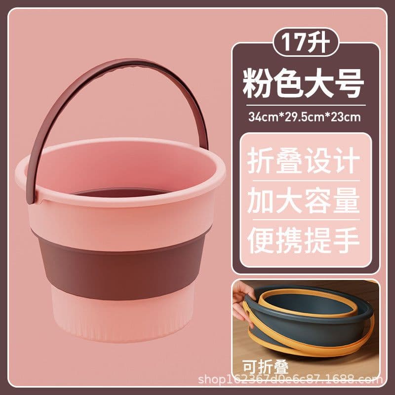 image-Folding Fishing Bucket Portable Plastic