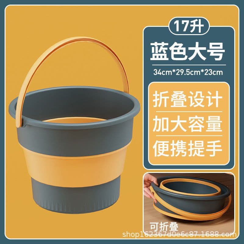 image-Folding Fishing Bucket Portable Plastic