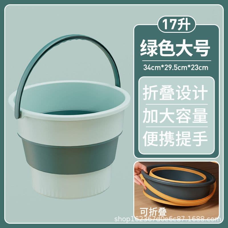 image-Folding Fishing Bucket Portable Plastic