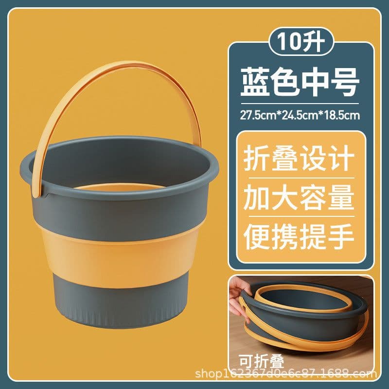 image-Folding Fishing Bucket Portable Plastic