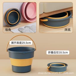image-Folding Fishing Bucket Portable Plastic