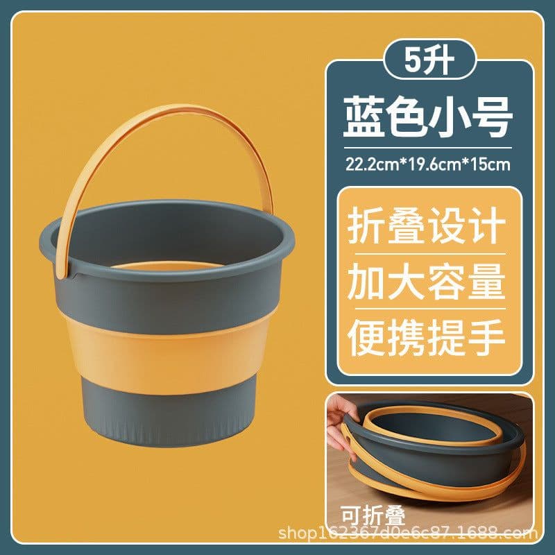 image-Folding Fishing Bucket Portable Plastic