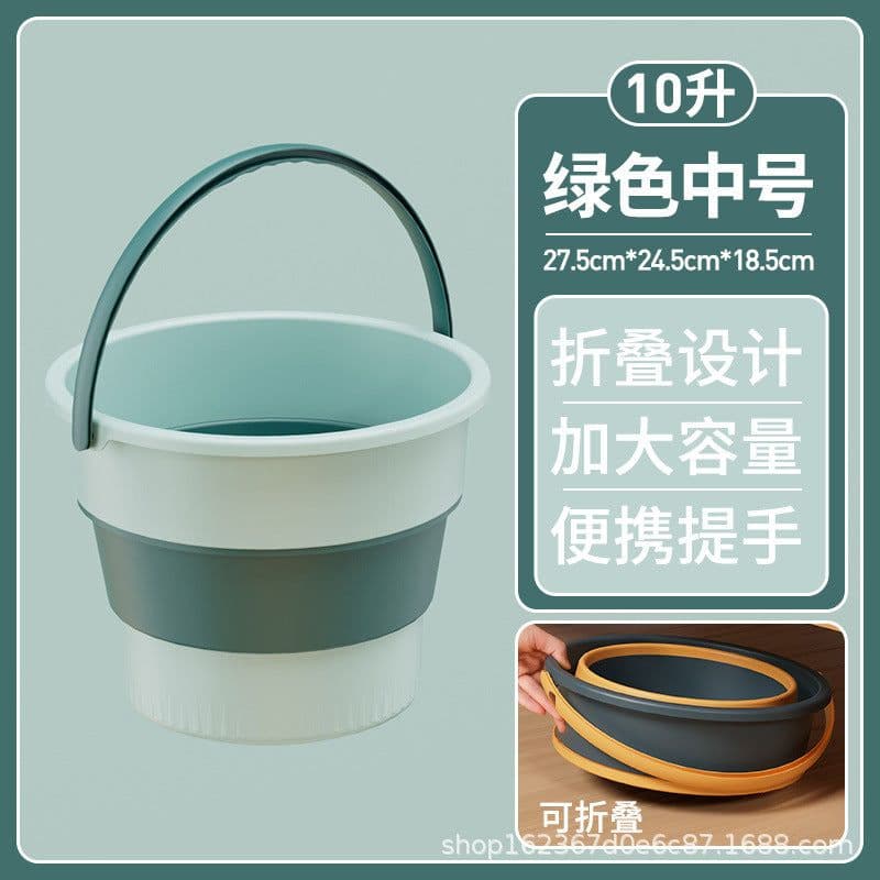 image-Folding Fishing Bucket Portable Plastic