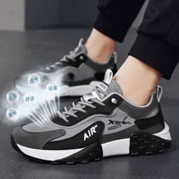 image-Men's Mesh Casual Shoes Khaki Gray Black