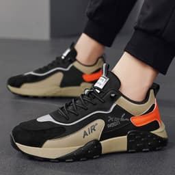 image-Men's Mesh Casual Shoes Khaki Gray Black