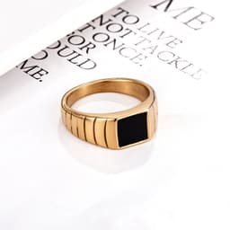image-Titanium Steel Black & White Shell Ring