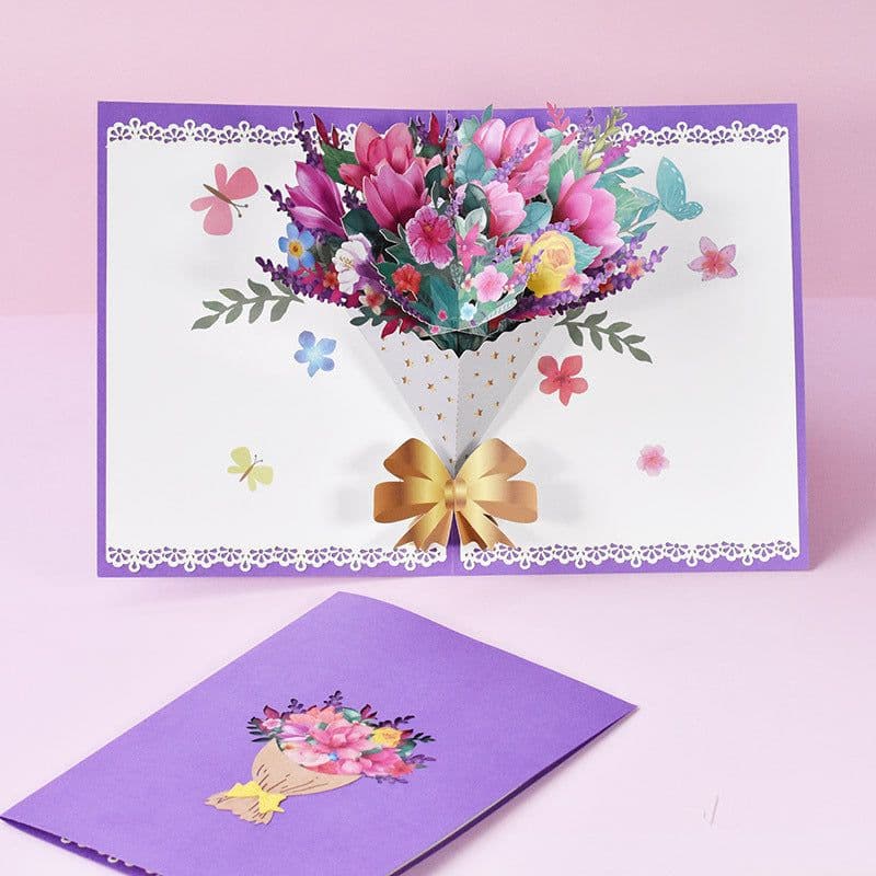image-Creative 3D Mother's Day Greeting Card Magnolia Bouquet