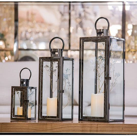 image-Yiduo Crafts Stainless Steel Floor Wind Lamp Candleholder