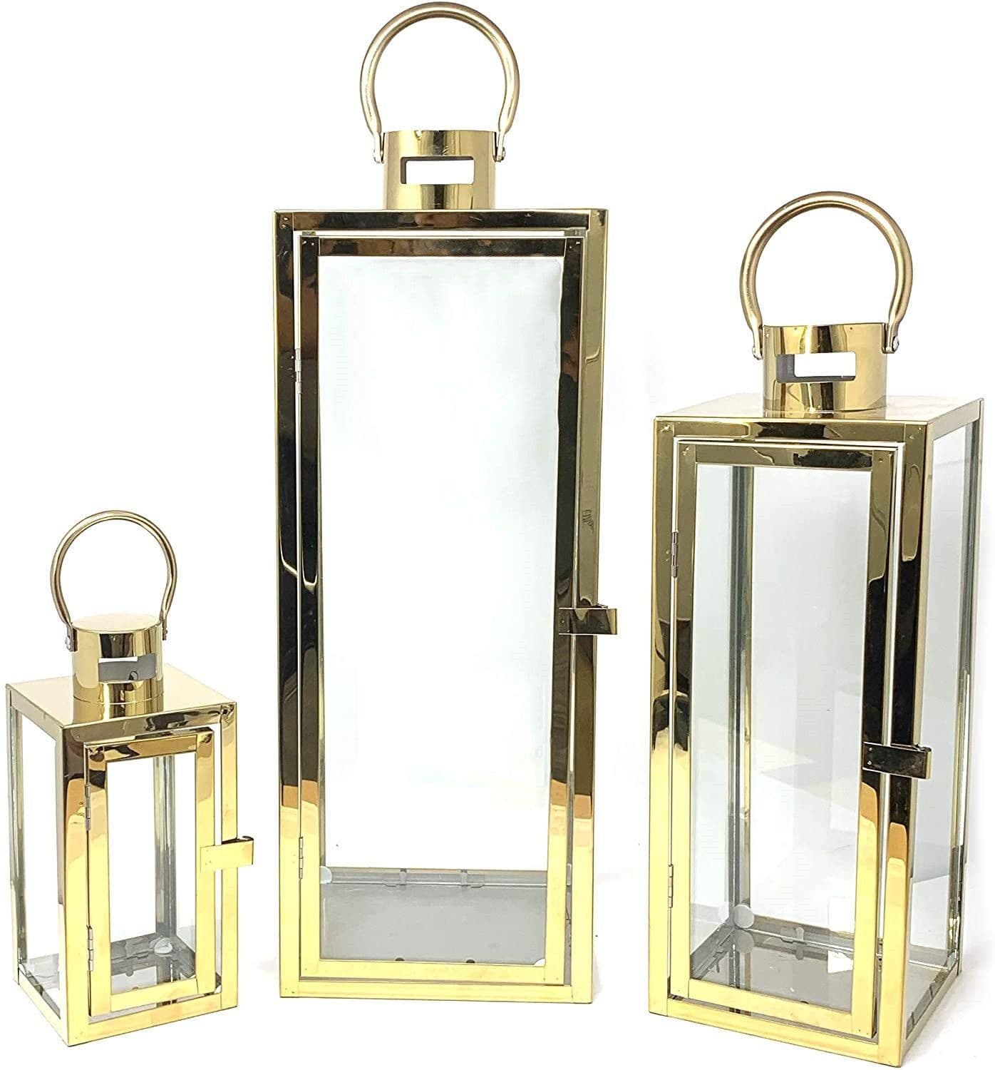 image-Yiduo Crafts Stainless Steel Floor Wind Lamp Candleholder
