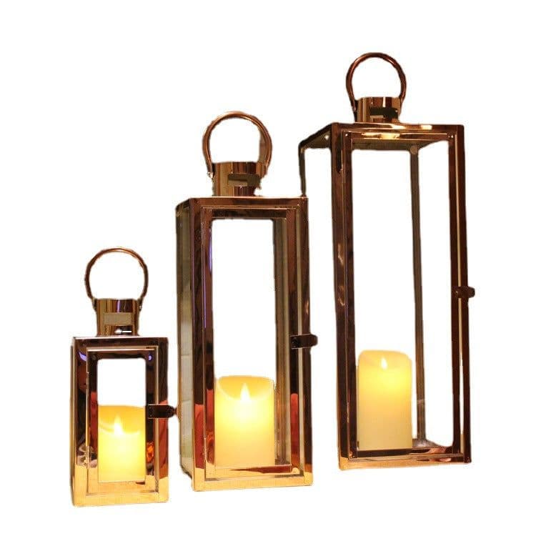image-Yiduo Crafts Stainless Steel Floor Wind Lamp Candleholder