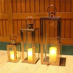 image-Yiduo Crafts Stainless Steel Floor Wind Lamp Candleholder