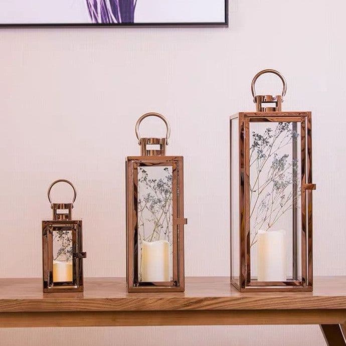 image-Yiduo Crafts Stainless Steel Floor Wind Lamp Candleholder