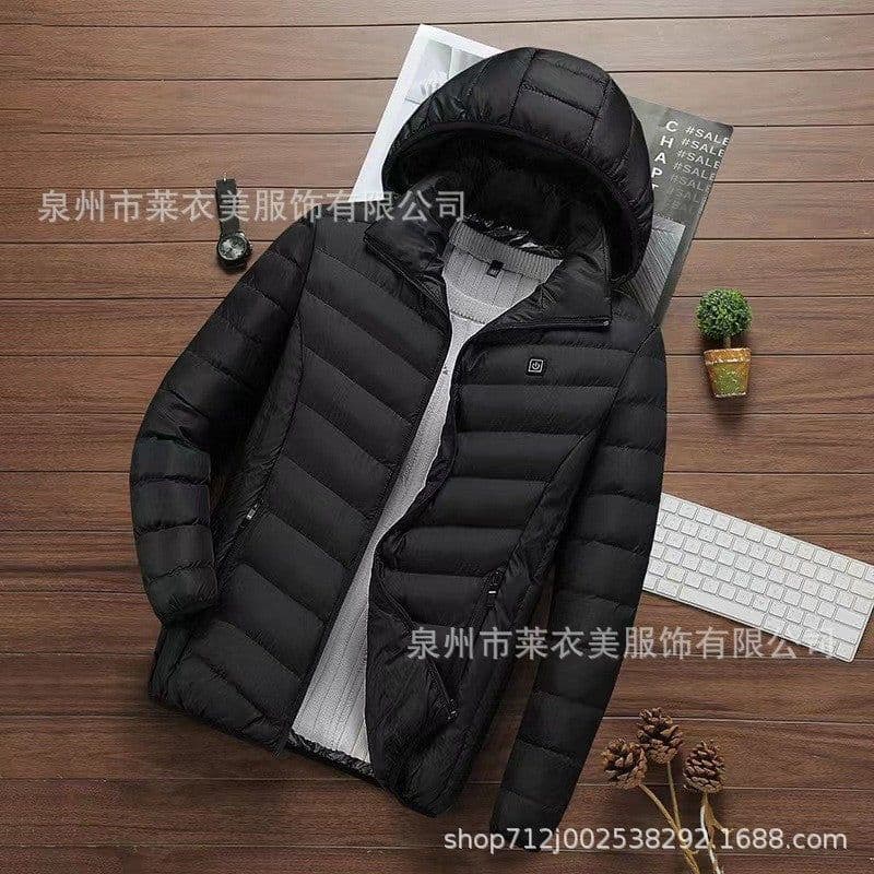 image-Hooded Polyester Cotton Coat USB Heating 8XL Blue
