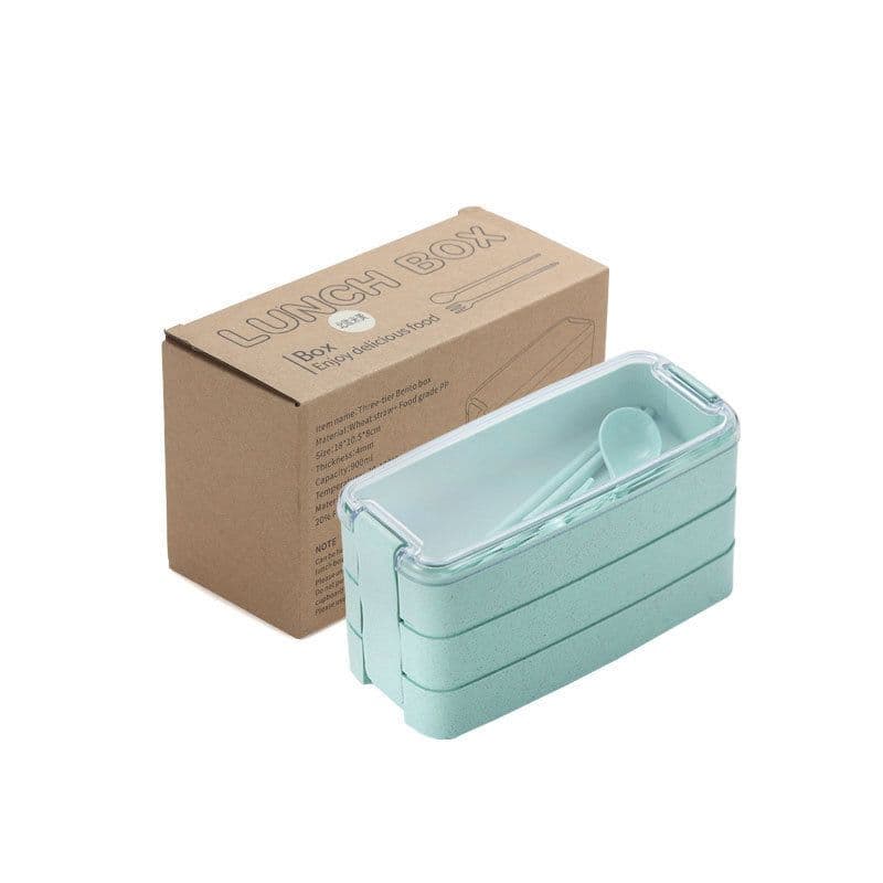 image-Leyu Wheat Straw Lunch Box 3-Layer 800ml
