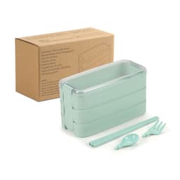 image-Leyu Wheat Straw Lunch Box 3-Layer 800ml