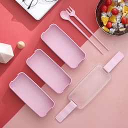 image-Leyu Wheat Straw Lunch Box 3-Layer 800ml