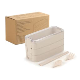 image-Leyu Wheat Straw Lunch Box 3-Layer 800ml