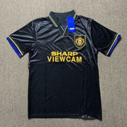 image-Manchester United 1993-1995 Retro Football Jersey Black