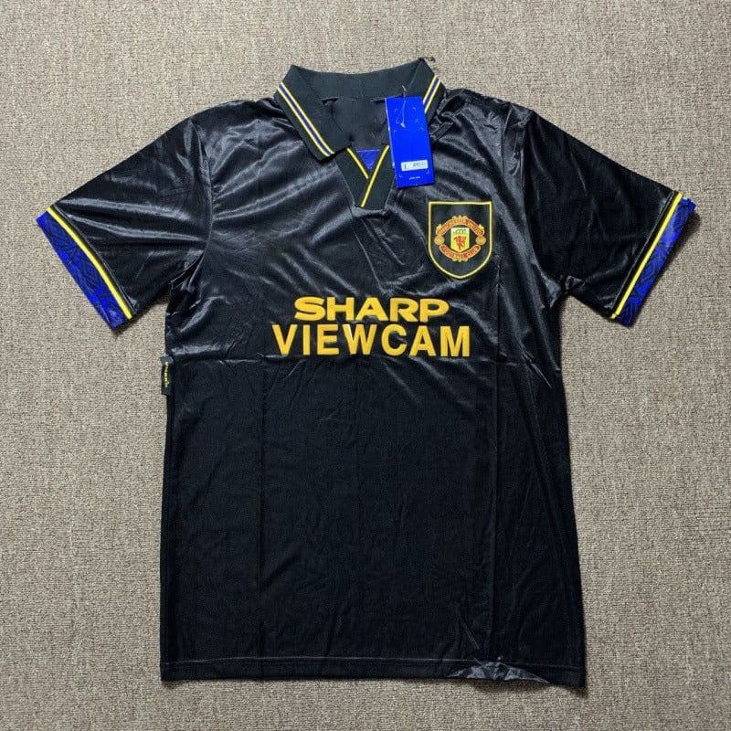 image-Manchester United 1993-1995 Retro Football Jersey Black