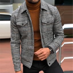 image-Surplus Diamond Men's Plaid Jacket Grey XXL