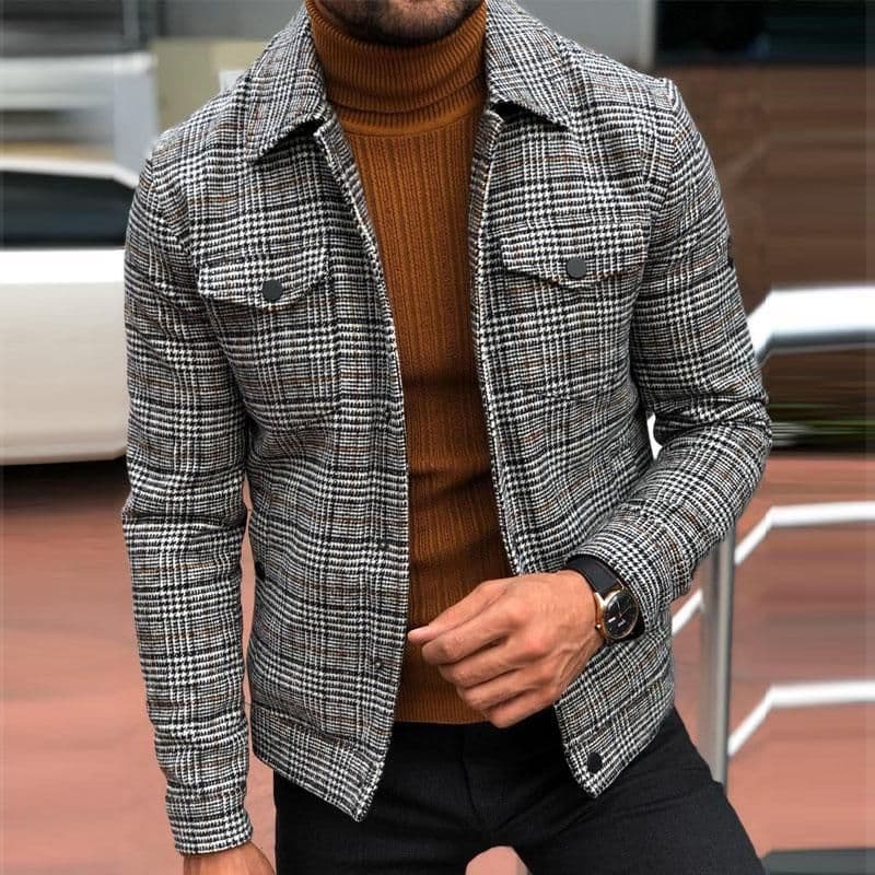 image-Surplus Diamond Men's Plaid Jacket Grey XXL