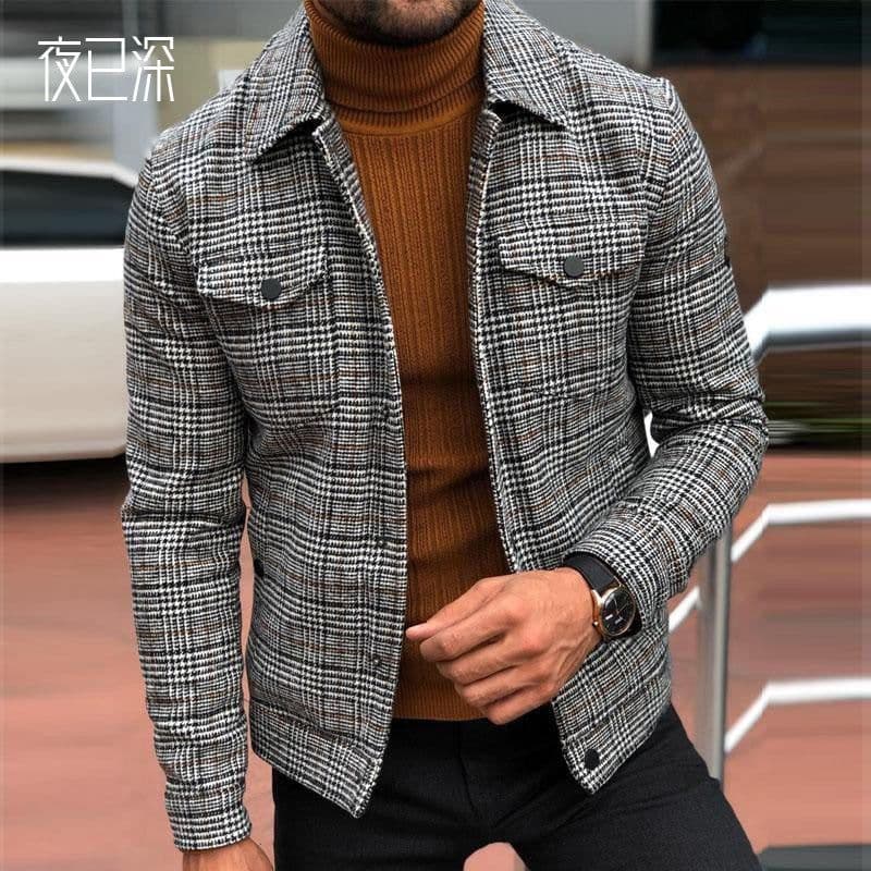 image-Surplus Diamond Men's Plaid Jacket Grey XXL