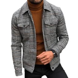 image-Surplus Diamond Men's Plaid Jacket Grey XXL