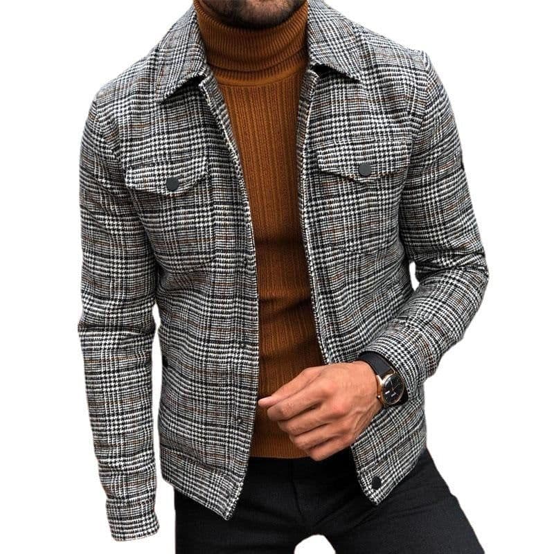 image-Surplus Diamond Men's Plaid Jacket Grey XXL