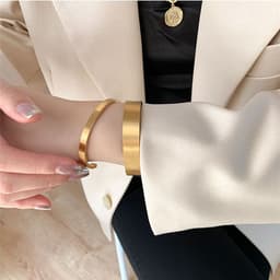 image-Titanium Steel Couple Bracelet, 18K Rose Gold Plated