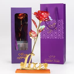 image-Gold Foil Rose 24K Luminous Flower Gift Box